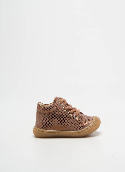 Bottillons tissage satiné bout rond marron BELLAMY fille