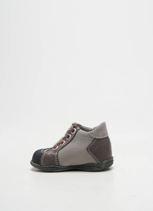 Bottillons fermeture lacets bout rond gris LITTLE MARY garcon