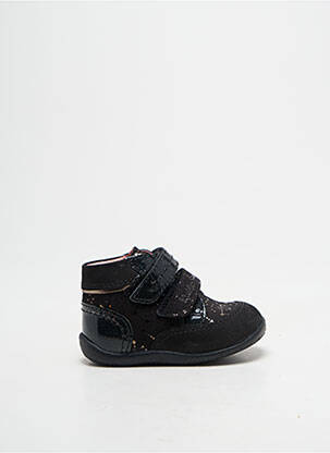 Bottillons semelle amovible bout rond noir KICKERS fille