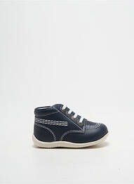 Bottillons fermeture lacets bout rond bleu KICKERS garcon