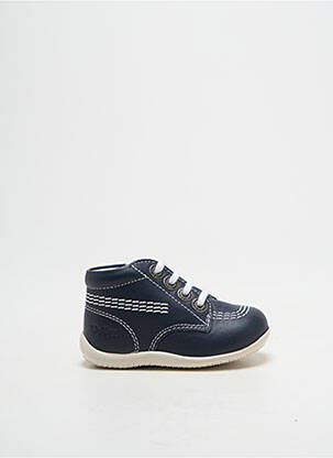 Bottillons fermeture lacets bout rond bleu KICKERS garcon