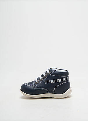 Bottillons fermeture lacets bout rond bleu KICKERS garcon