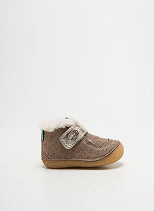Bottillons nubuck bout rond or KICKERS fille