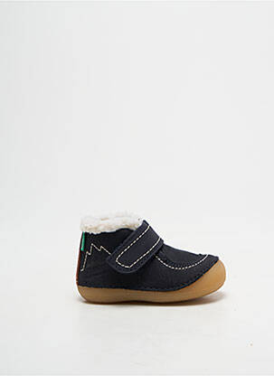 Bottillons fourrée bout rond bleu KICKERS garcon