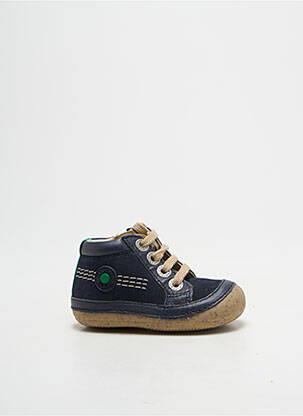 Bottillons fermeture zip et lacets bout rond bleu KICKERS garcon