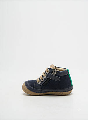 Bottillons fermeture zip et lacets bout rond bleu KICKERS garcon
