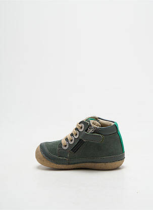 Bottillons nubuck bout rond vert KICKERS garçon