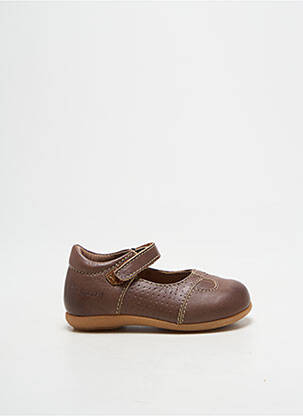 Ballerines tissage satiné bout rond marron BISGAARD fille