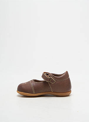 Ballerines tissage satiné bout rond marron BISGAARD fille
