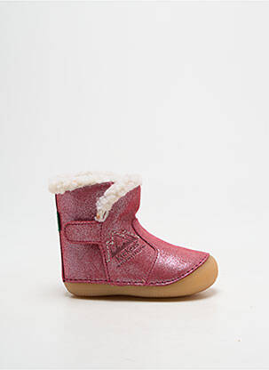 Bottines/boots fourrée bout rond rose KICKERS fille