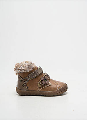 Bottillons matière lisse bout rond marron BABYBOTTE fille