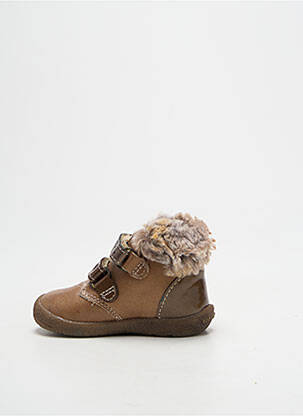 Bottillons matière lisse bout rond marron BABYBOTTE fille