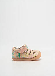Bottillons fermeture scratch bout rond rose KICKERS fille