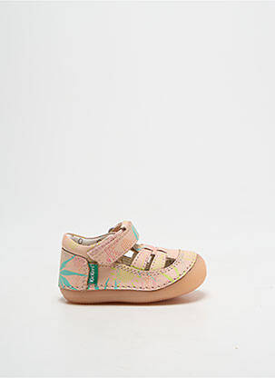Bottillons fermeture scratch bout rond rose KICKERS fille