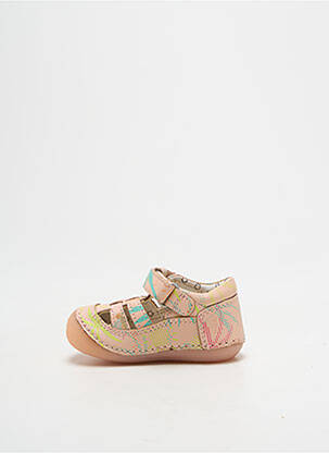 Bottillons fermeture scratch bout rond rose KICKERS fille