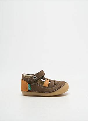 Bottillons fermeture scratch bout rond vert KICKERS garcon
