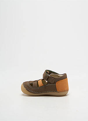 Bottillons fermeture scratch bout rond vert KICKERS garçon