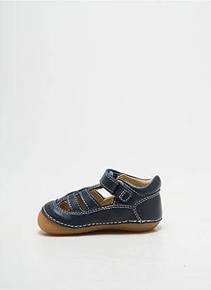 Sandales/nu pieds semelle amovible bout rond bleu KICKERS garçon
