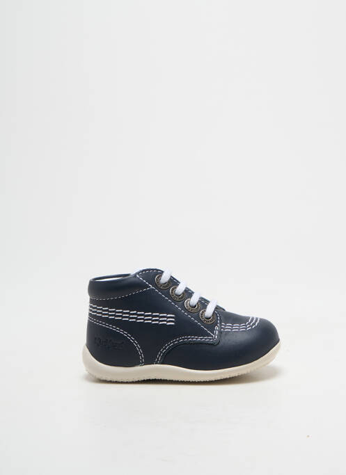 Bottillons fermeture lacets bout rond bleu KICKERS garcon