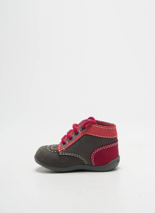 Bottillons fermeture lacets bout rond rose KICKERS fille