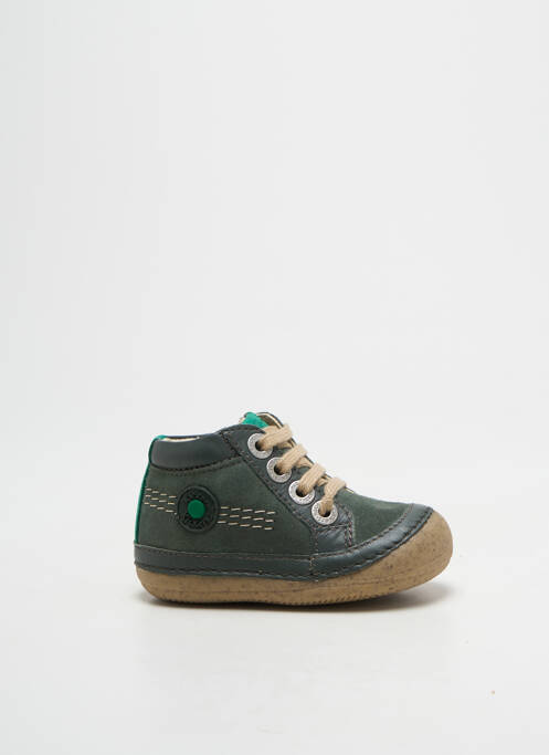 Bottillons nubuck bout rond vert KICKERS garcon