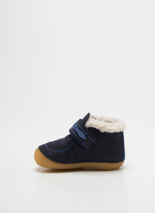 Bottillons fourrée bout rond bleu KICKERS garcon
