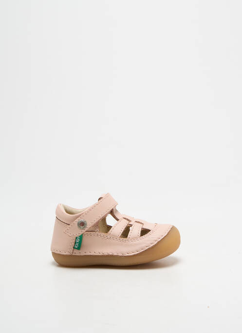 Bottillons fermeture scratch bout rond rose KICKERS fille