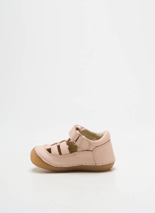 Bottillons fermeture scratch bout rond rose KICKERS fille