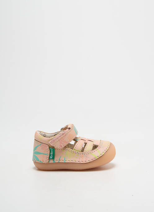 Bottillons fermeture scratch bout rond rose KICKERS fille