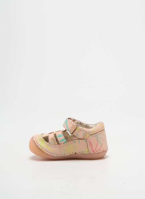 Bottillons fermeture scratch bout rond rose KICKERS fille