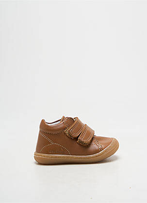 Baskets fermeture scratch bout rond marron BELLAMY garçon