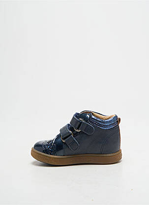 Baskets matière lisse bout rond bleu BABYBOTTE fille