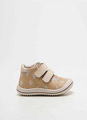 Baskets fermeture scratch bout rond beige GBB garçon