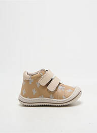 Baskets fermeture scratch bout rond beige GBB garcon