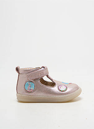 Bottillons fermeture scratch bout rond rose POM D'API fille
