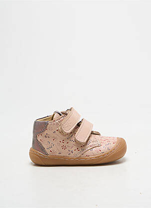Baskets tissage satiné bout rond rose ASTER fille