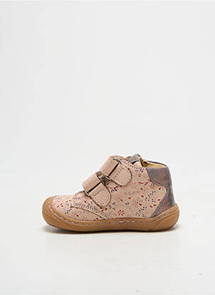 Baskets tissage satiné bout rond rose ASTER fille
