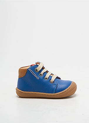 Bottillons fermeture zip et lacets bout rond bleu ASTER garcon