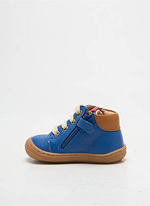 Bottillons fermeture zip et lacets bout rond bleu ASTER garçon