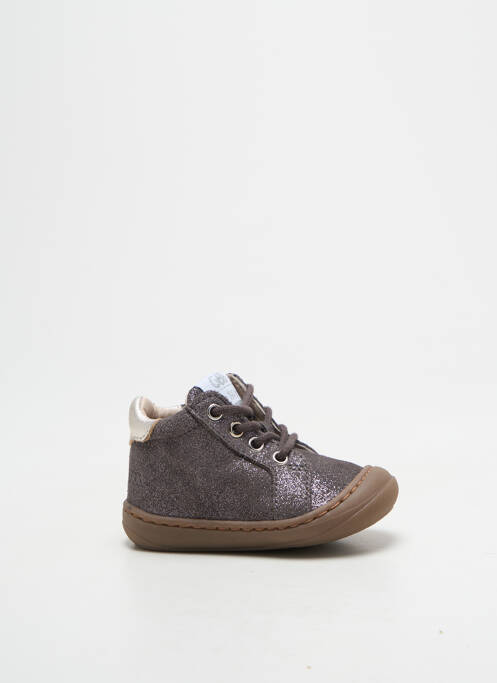 Bottillons tissage tissage pailleté bout rond gris GBB fille