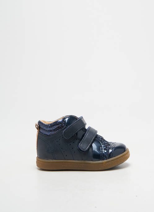 Baskets matière lisse bout rond bleu BABYBOTTE fille