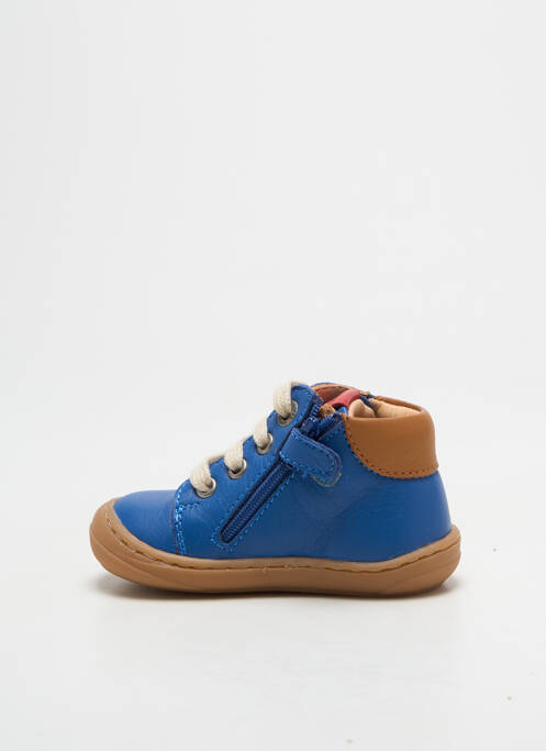 Bottillons fermeture zip et lacets bout rond bleu ASTER garcon
