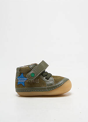 Bottillons nubuck bout rond vert KICKERS garcon