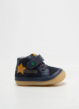 Bottillons nubuck bout rond bleu KICKERS garcon