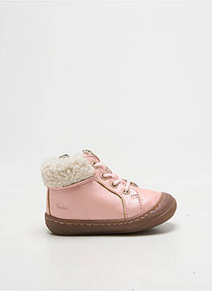 Bottillons matière lisse bout rond rose GBB fille