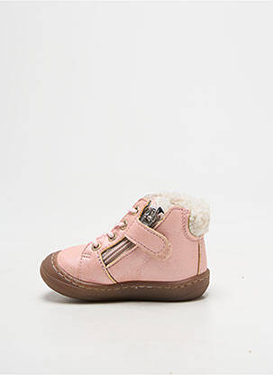 Bottillons matière lisse bout rond rose GBB fille