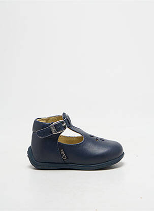 Bottillons tissage satiné bout rond bleu ASTER garcon