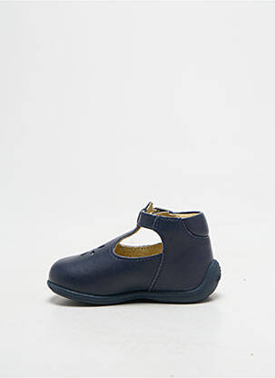 Bottillons tissage satiné bout rond bleu ASTER garcon
