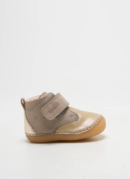 Bottillons fermeture scratch bout rond or KICKERS fille