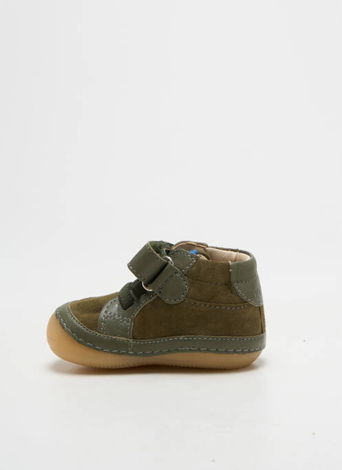 Bottillons nubuck bout rond vert KICKERS garcon
